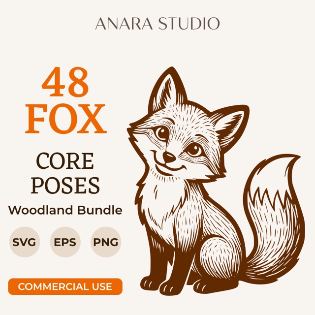Woodland fox poses bundle cover