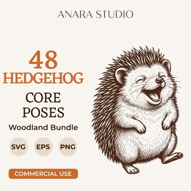 Woodland hedgehog poses bundle cover